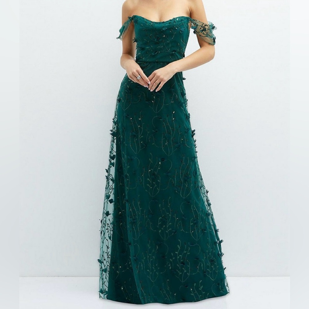 The Dressy Collection Off-the-Shoulder Green Dress